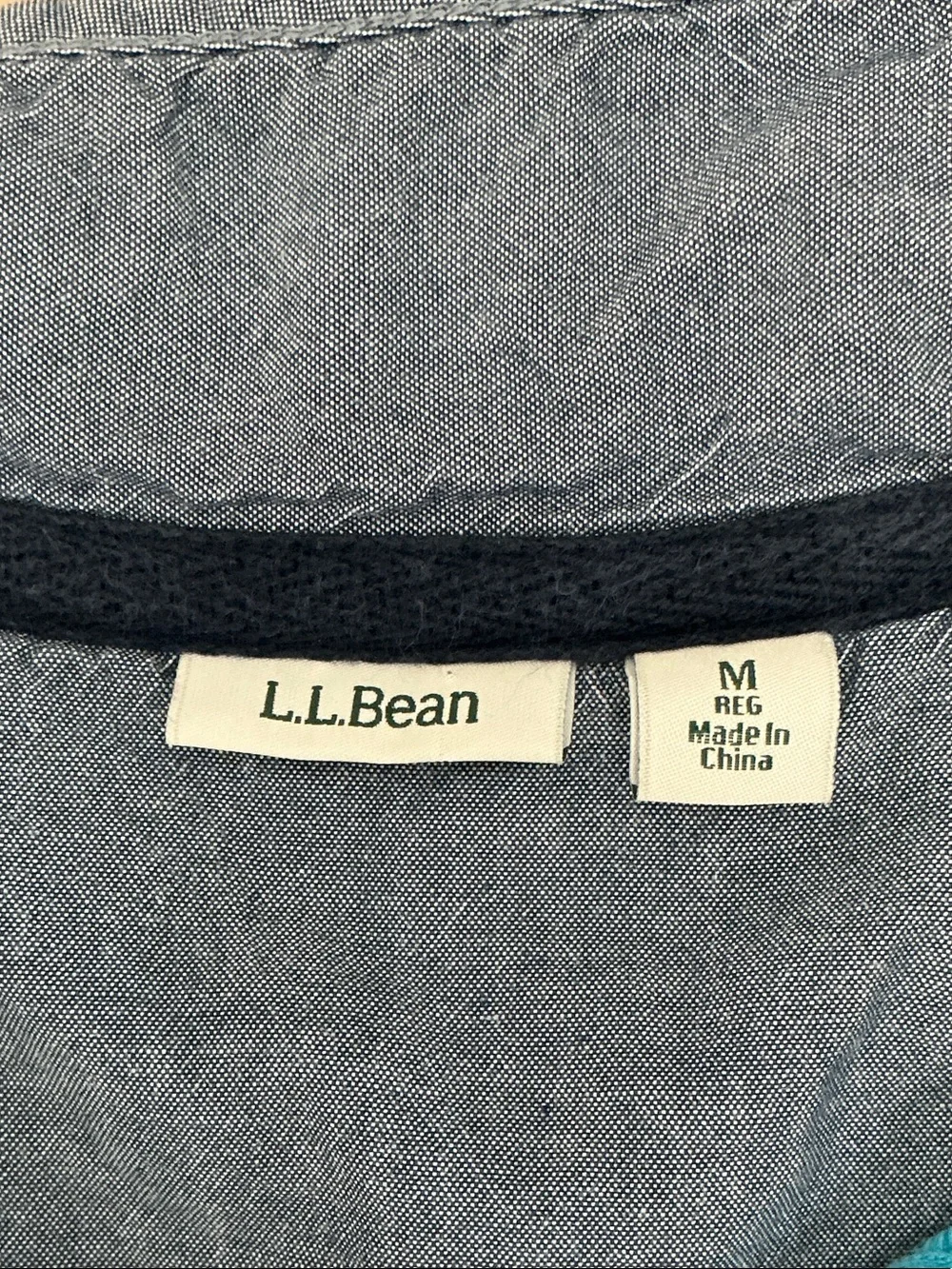 L.L. Bean Teal and Navy Striped Long-Sleeve Pullover